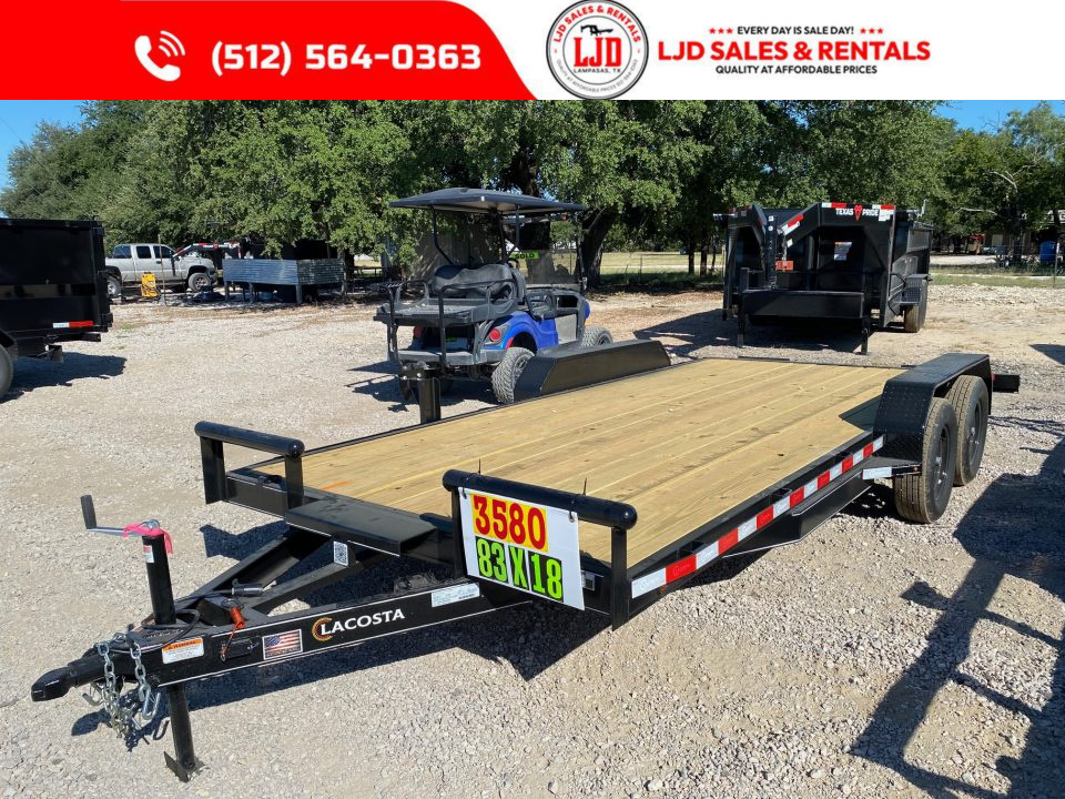 New 2026 Lacosta - 83" x 18' Trailer Car Hauler - 7K GVWR
