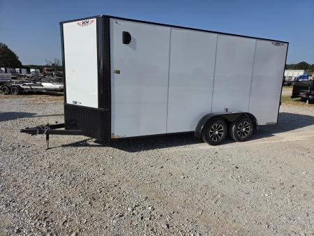 New 2027 H&H 7X16 TANDEM 7K CARGO W/BLACKOUT TRIM SCREWLESS EXTERIOR 7' HEIGHT & RAMP DOOR