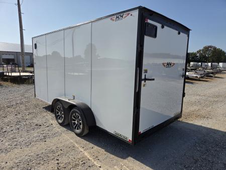 New 2027 H&H 7X16 TANDEM 7K CARGO W/BLACKOUT TRIM SCREWLESS EXTERIOR 7' HEIGHT & RAMP DOOR