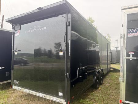 New 2027 Lightning 8.5 x 24 ( 8.5 X 27 ) Enclosed All Aluminum Combo Car Hauler with FRONT Ramp 10K GVW 7ft Interior Height - Black Out Package