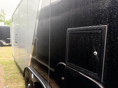 New 2027 Lightning 8.5 x 24 ( 8.5 X 27 ) Enclosed All Aluminum Combo Car Hauler with FRONT Ramp 10K GVW 7ft Interior Height - Black Out Package
