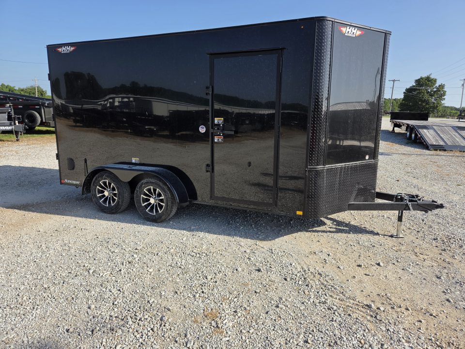 New 2027 H&H 7X14 TANDEM 7K CARGO W/BLACKOUT TRIM 7FT HEIGHT & BARN DOORS
