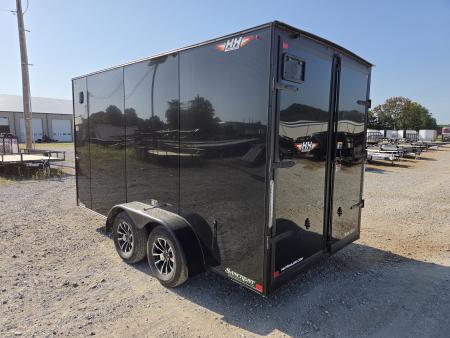 New 2027 H&H 7X14 TANDEM 7K CARGO W/BLACKOUT TRIM 7FT HEIGHT & BARN DOORS