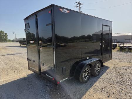 New 2027 H&H 7X14 TANDEM 7K CARGO W/BLACKOUT TRIM 7FT HEIGHT & BARN DOORS
