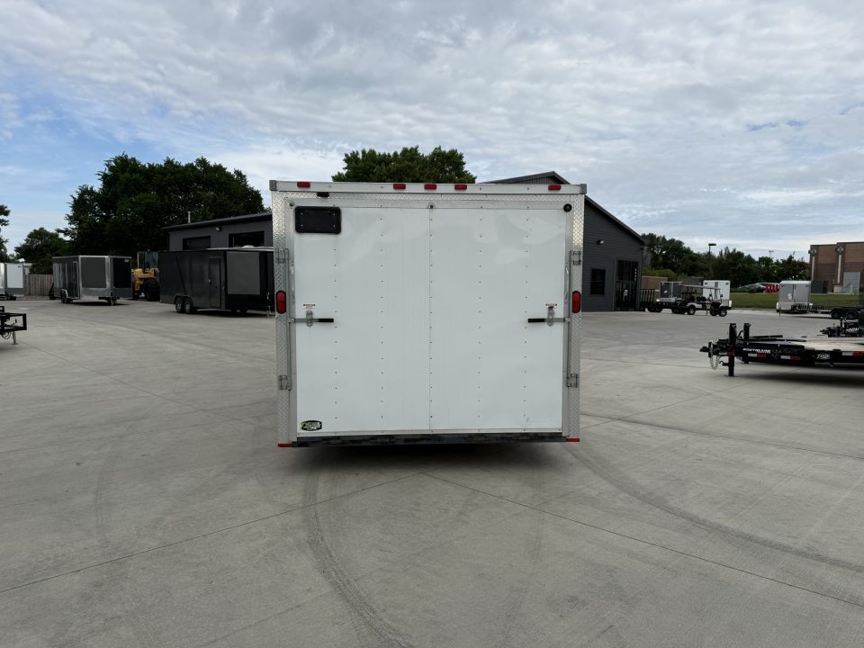 Used USED 2014 RC 8.5x24+2v dovetail enclosed cargo car hauler trailer Rear Ramp Door