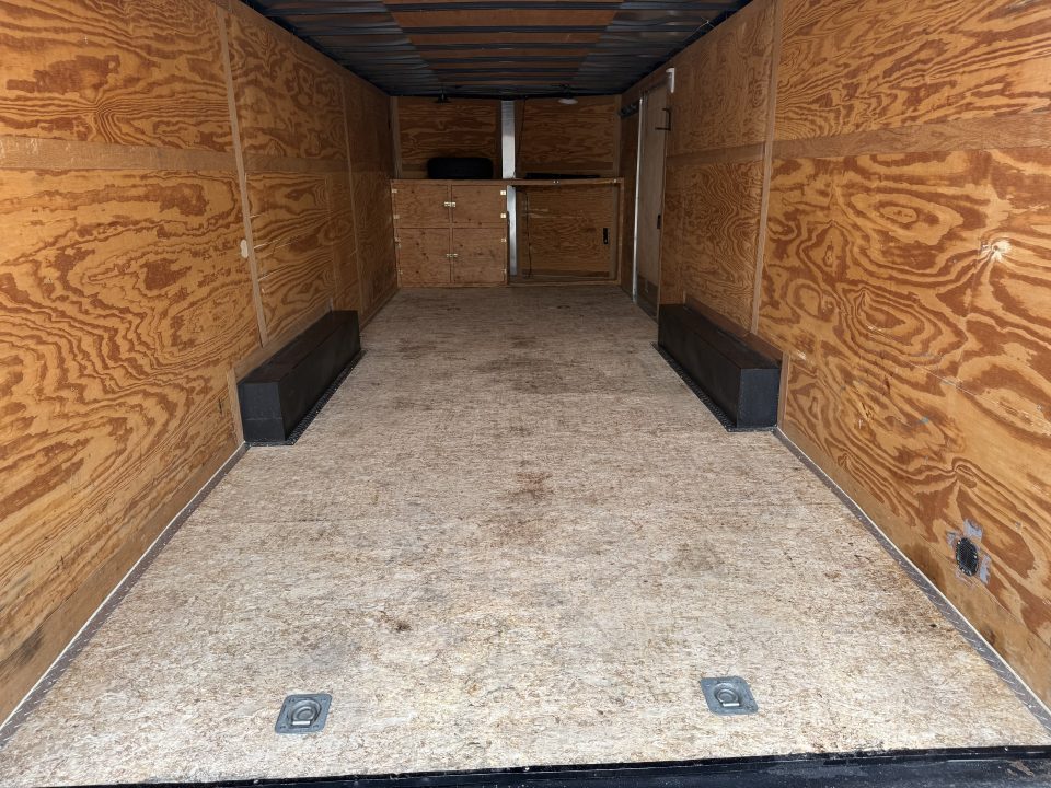 Used USED 2014 RC 8.5x24+2v dovetail enclosed cargo car hauler trailer Rear Ramp Door