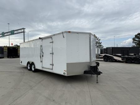 Used USED 2014 RC 8.5x24+2v dovetail enclosed cargo car hauler trailer Rear Ramp Door