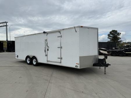 Used USED 2014 RC 8.5x24+2v dovetail enclosed cargo car hauler trailer Rear Ramp Door