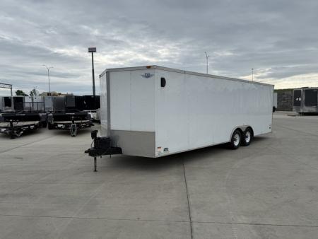 Used USED 2014 RC 8.5x24+2v dovetail enclosed cargo car hauler trailer Rear Ramp Door
