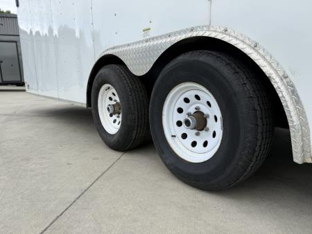 Used USED 2014 RC 8.5x24+2v dovetail enclosed cargo car hauler trailer Rear Ramp Door