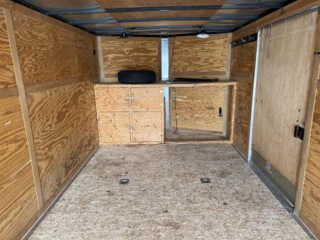 Used USED 2014 RC 8.5x24+2v dovetail enclosed cargo car hauler trailer Rear Ramp Door