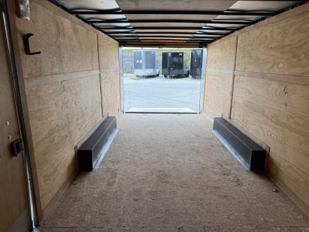 Used USED 2014 RC 8.5x24+2v dovetail enclosed cargo car hauler trailer Rear Ramp Door