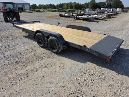 New 2027 Lamar 83X20 TANDEM 7K CAR HAULER W/2' STEEL DOVE & SLIDE OUT RAMPS