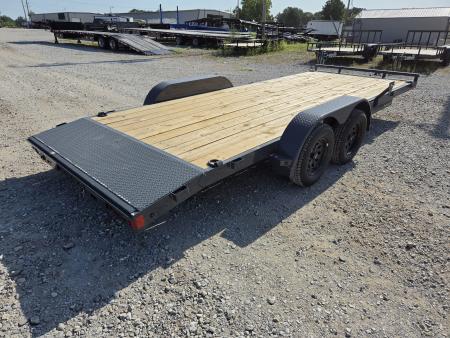 New 2027 Lamar 83X20 TANDEM 7K CAR HAULER W/2' STEEL DOVE & SLIDE OUT RAMPS
