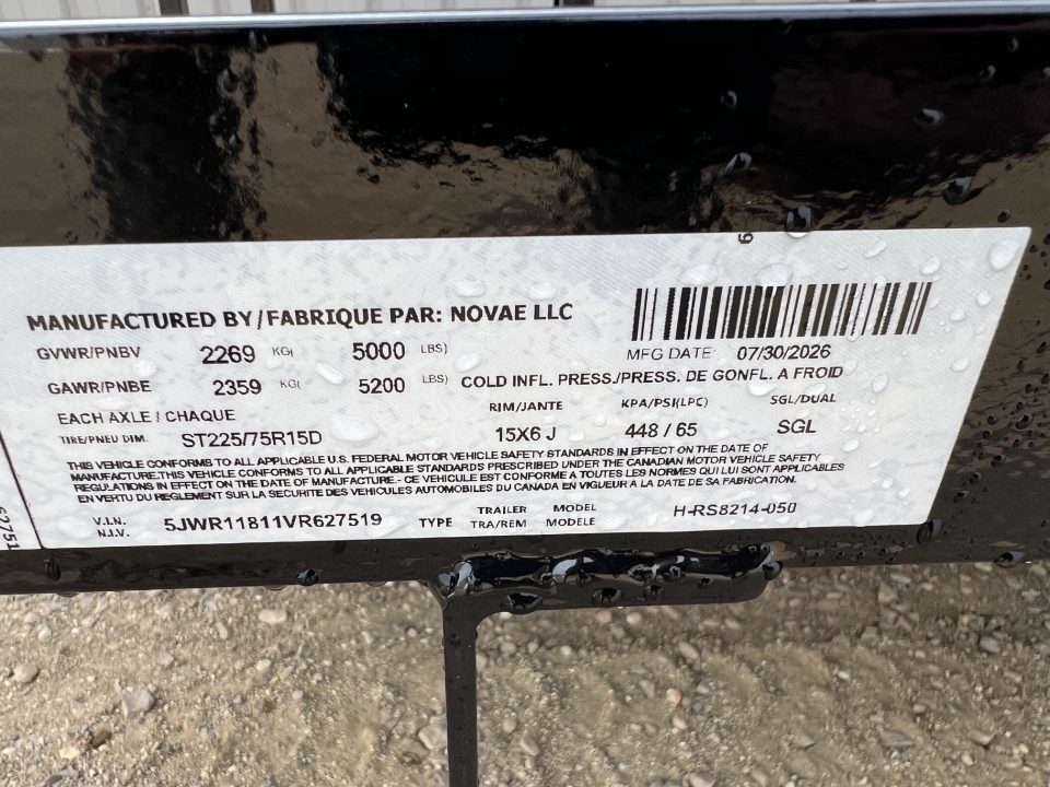 New 2027 H&H Trailers 14' 5K RS8214-050 Utility Trailer