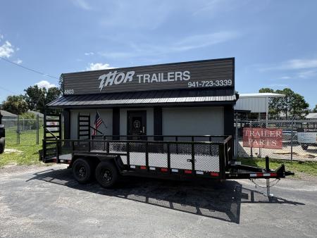New 2026 Covered Wagon Trailers 7X18 TA 10K CHANNEL 2FT MESH SIDES EQP RA Utility Trailer