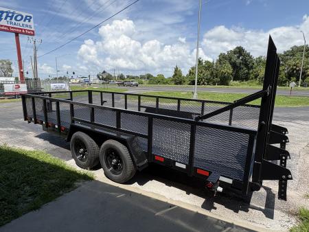 New 2026 Covered Wagon Trailers 7X18 TA 10K CHANNEL 2FT MESH SIDES EQP RA Utility Trailer