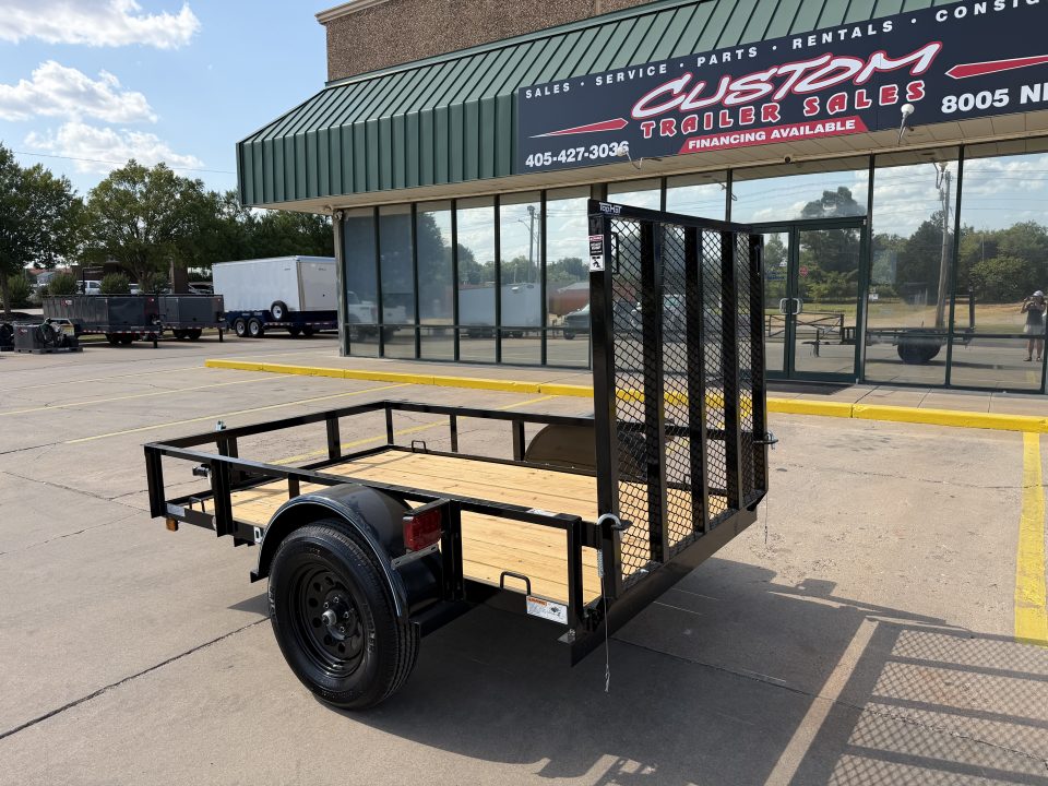 New #266194 2026 TOP HAT DJX 5 X 8 SINGLE AXLE ANGLE TOP 3.5K UTILITY W/ 48" RAMP GATE