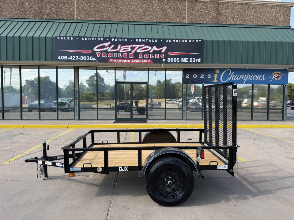 New #266465 2026 TOP HAT DJX 5 X 8 SINGLE AXLE ANGLE TOP 3.5K UTILITY W/ 48" RAMP GATE