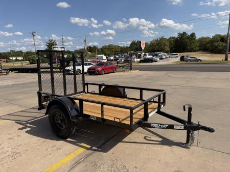 New #266465 2026 TOP HAT DJX 5 X 8 SINGLE AXLE ANGLE TOP 3.5K UTILITY W/ 48" RAMP GATE