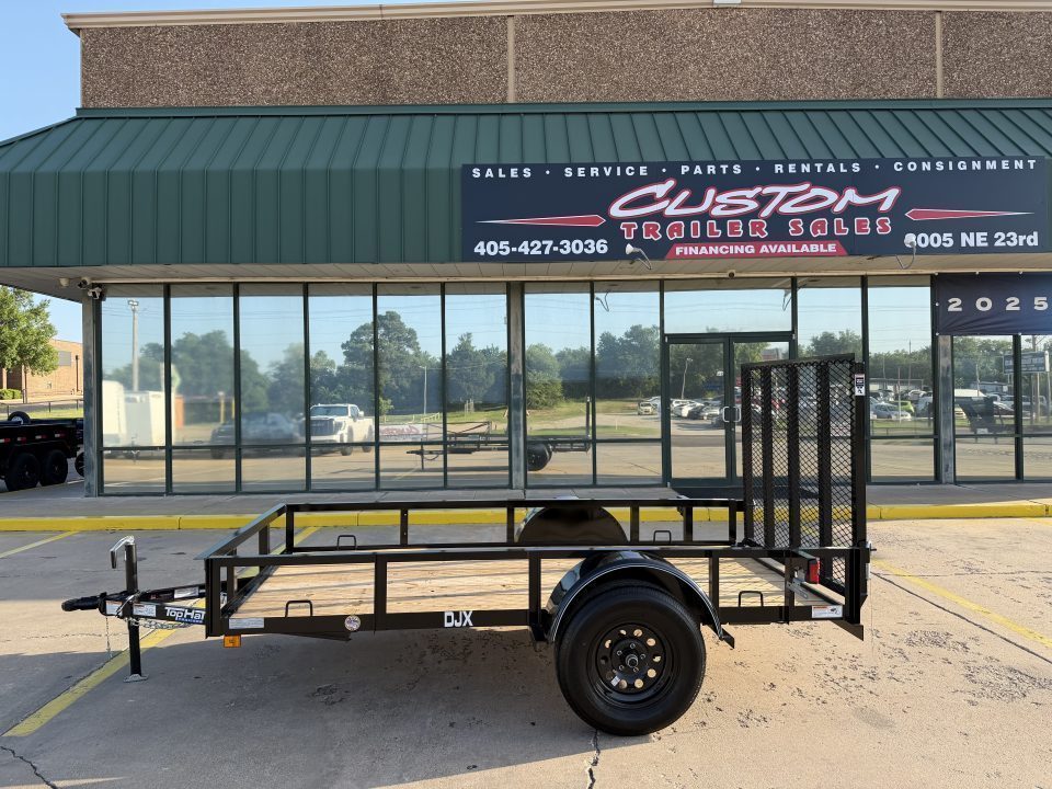 New #265867 2026 TOP HAT DJX 5 X 10 SINGLE AXLE ANGLE TOP 3.5K UTILITY W/ 48" RAMP GATE