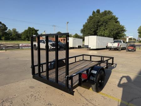 New #265867 2026 TOP HAT DJX 5 X 10 SINGLE AXLE ANGLE TOP 3.5K UTILITY W/ 48" RAMP GATE