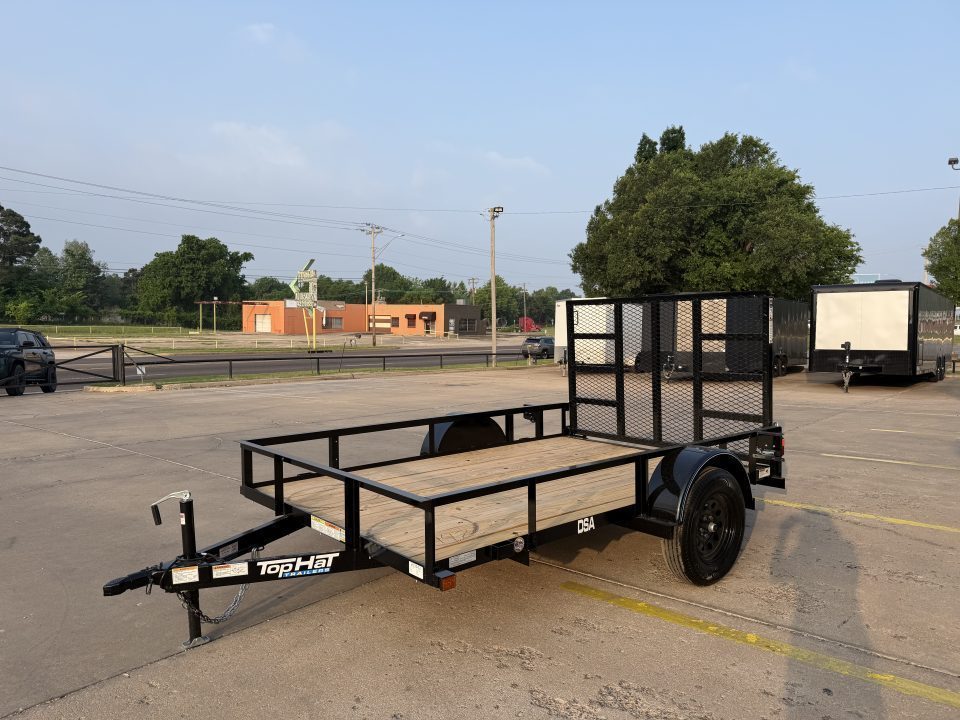 New #266724 2026 TOP HAT DSA 10 X 77 SINGLE AXLE ANGLE TOP 3.5K UTILITY W/ RAMP GATE