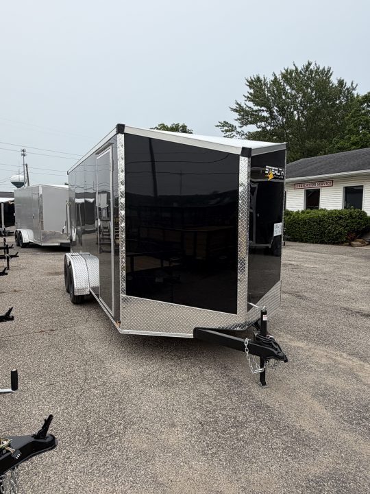 New 2026 Stealth 7 X 16 Cargo / Enclosed Trailer with RAMP DOOR and 6ft 6in interior Height Screwless - Light Lid Roof