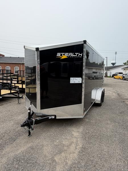 New 2026 Stealth 7 X 16 Cargo / Enclosed Trailer with RAMP DOOR and 6ft 6in interior Height Screwless - Light Lid Roof