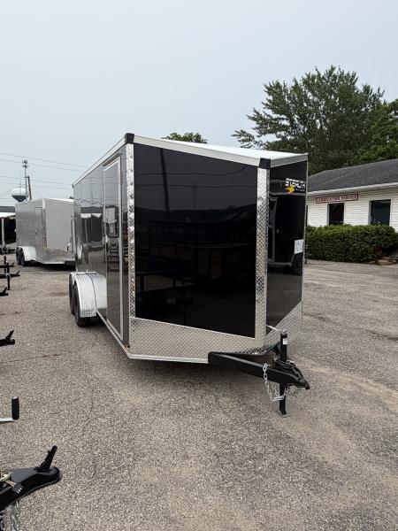 New 2026 Stealth 7 X 16 Cargo / Enclosed Trailer with RAMP DOOR and 6ft 6in interior Height Screwless - Light Lid Roof