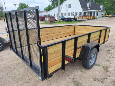 New 2027 AMO 76x12 High Woodside Utility Trailer W/Led Lights and Spring Assist Gate