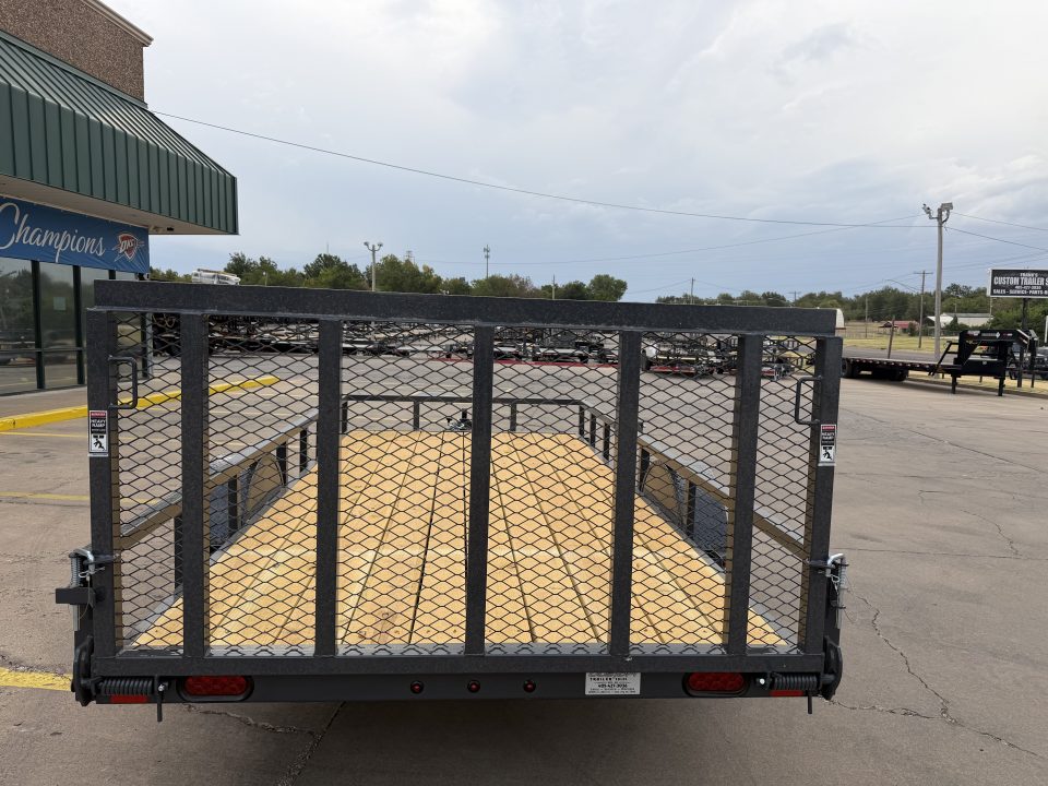 New #158647 2027 LAMAR UC 14 X 77 SINGLE AXLE SQUARE TUBE TOP 3K UTILITY W/ REAR RAMP GATE