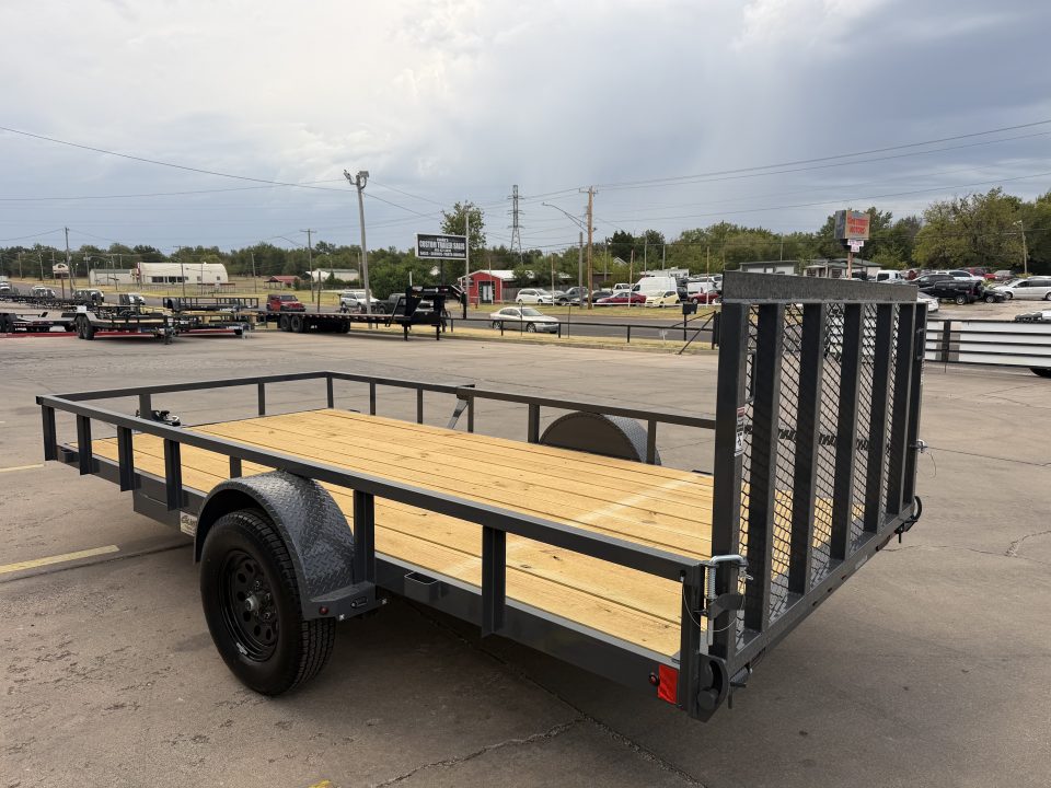 New #158647 2027 LAMAR UC 14 X 77 SINGLE AXLE SQUARE TUBE TOP 3K UTILITY W/ REAR RAMP GATE