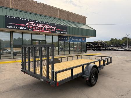 New #158647 2027 LAMAR UC 14 X 77 SINGLE AXLE SQUARE TUBE TOP 3K UTILITY W/ REAR RAMP GATE