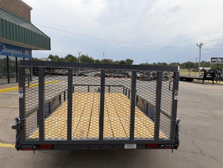 New #158647 2027 LAMAR UC 14 X 77 SINGLE AXLE SQUARE TUBE TOP 3K UTILITY W/ REAR RAMP GATE