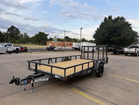 New #158647 2027 LAMAR UC 14 X 77 SINGLE AXLE SQUARE TUBE TOP 3K UTILITY W/ REAR RAMP GATE