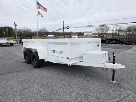 New 6 x 12 B-WISE LE Series Low Profile Dump Trailer, 10K GVWR **White w/Combo Gate, Ramps, D-rings