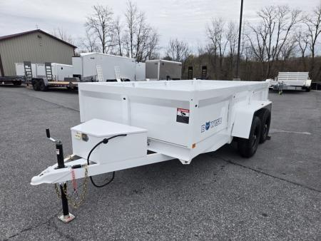 New 6 x 12 B-WISE LE Series Low Profile Dump Trailer, 10K GVWR **White w/Combo Gate, Ramps, D-rings
