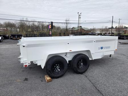 New 6 x 12 B-WISE LE Series Low Profile Dump Trailer, 10K GVWR **White w/Combo Gate, Ramps, D-rings