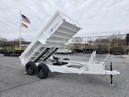 New 6 x 12 B-WISE LE Series Low Profile Dump Trailer, 10K GVWR **White w/Combo Gate, Ramps, D-rings