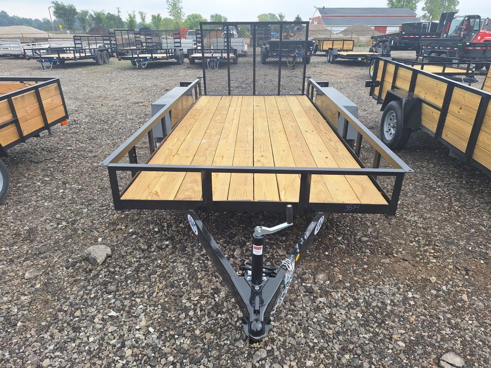 New 2027 AMO 76X14 Lowside Landscape Trailer 2 Axle Brake Led Lights