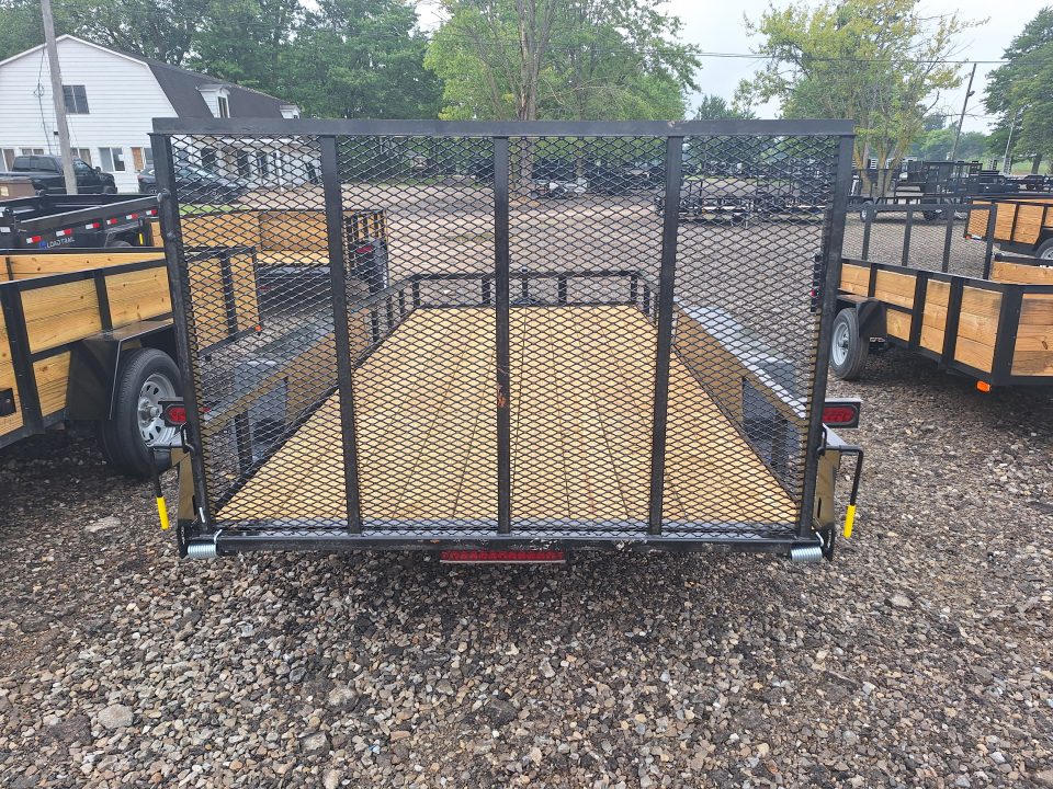 New 2027 AMO 76X14 Lowside Landscape Trailer 2 Axle Brake Led Lights