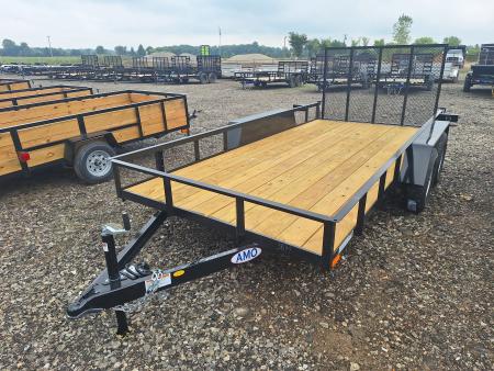 New 2027 AMO 76X14 Lowside Landscape Trailer 2 Axle Brake Led Lights