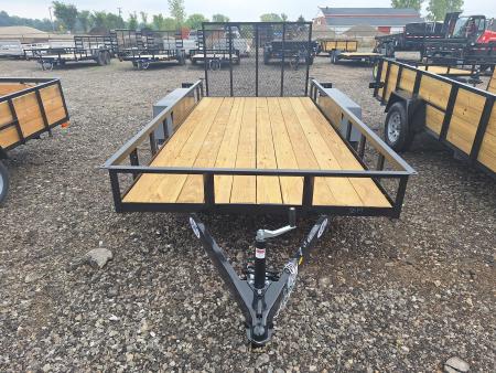 New 2027 AMO 76X14 Lowside Landscape Trailer 2 Axle Brake Led Lights