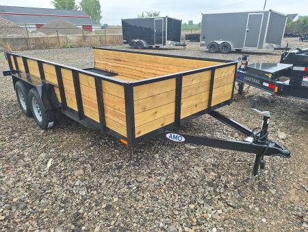New 2027 AMO 82x14 Tandem Axle High Woodside Utility Trailer W/Led Lights