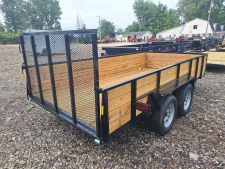 New 2027 AMO 82x14 Tandem Axle High Woodside Utility Trailer W/Led Lights
