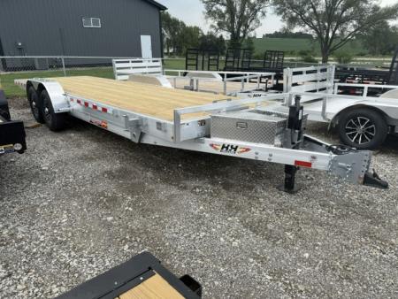 New 2027 H&H Aluminum 82 x24' 14k Electric Tilt Low Profile Speed Loader Car Hauler Trailer
