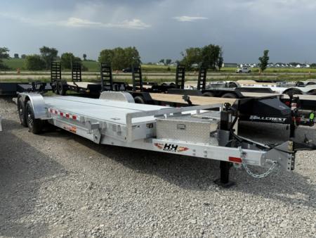 New 2027 H&H Aluminum 82 x24' 14k Electric Tilt Low Profile Speed Loader Car Hauler Trailer