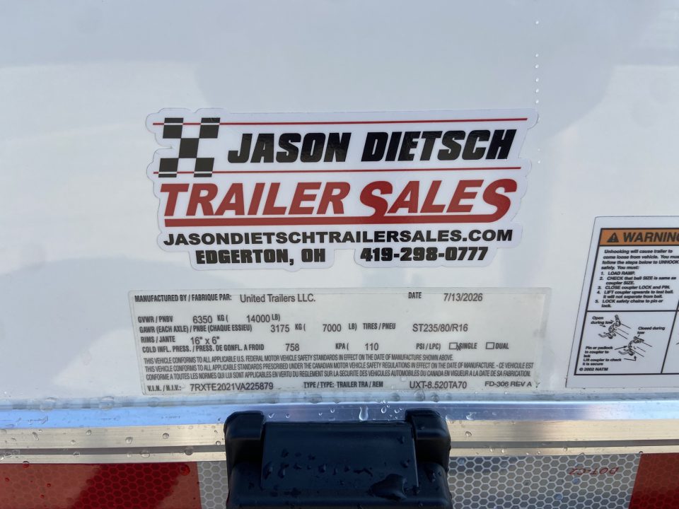 New United Trailers UXT-8.5X20 Contractor