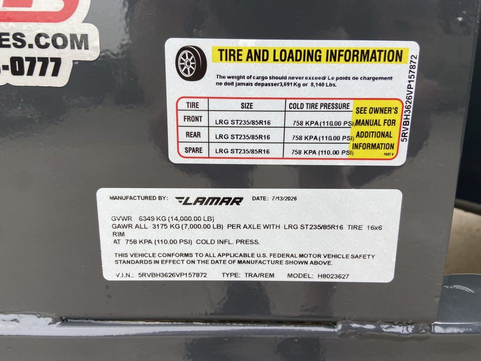 New Lamar 102"x36' Equipment Trailer 14k